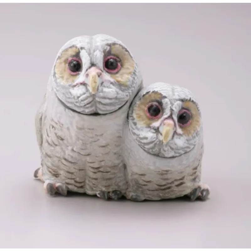 Original KAIYODO Blessed Owl Gashapon Qversion Mini Animal Action Figure Model Toys Gifts Cartoon Character Collection Ornament