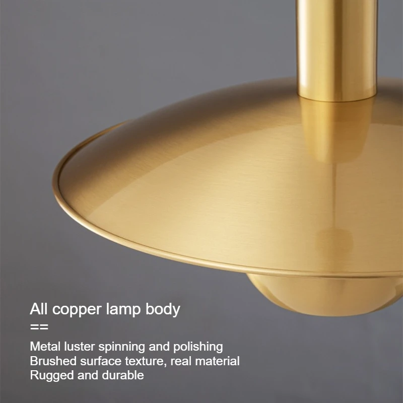 SANDYHA جميع النحاس الحديثة الحد الأدنى قلادة أضواء LED مصابيح لغرفة المعيشة مطعم الديكور تركيبات شيك ديكور المنزل