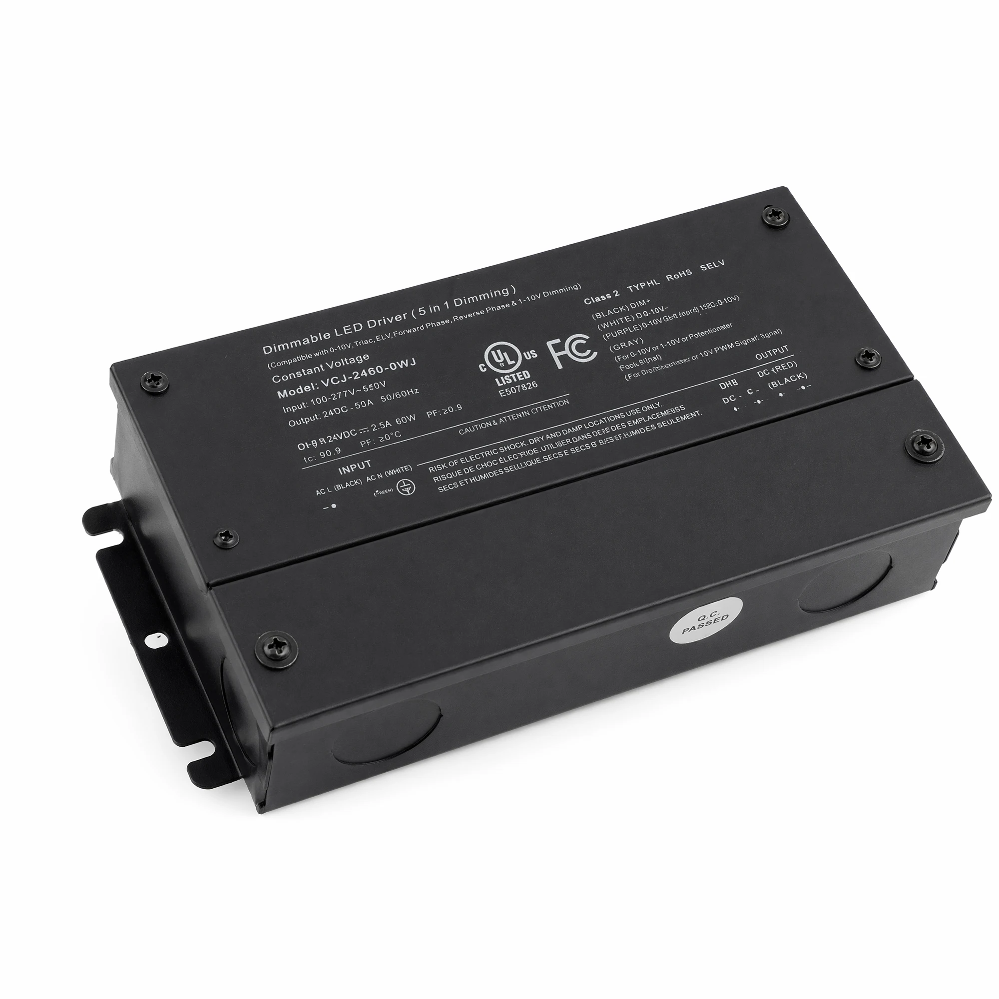 Dimmable LED Driver Power Supply AC 100-277V to DC 12V/24V Transformer for LED Light