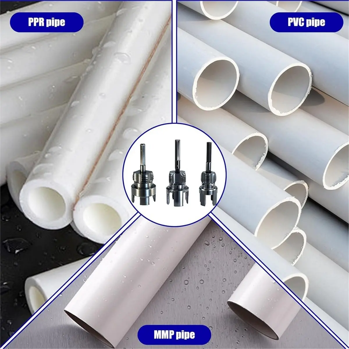 3 Pcs Internal & External Pipe Threading Tool for 1/2