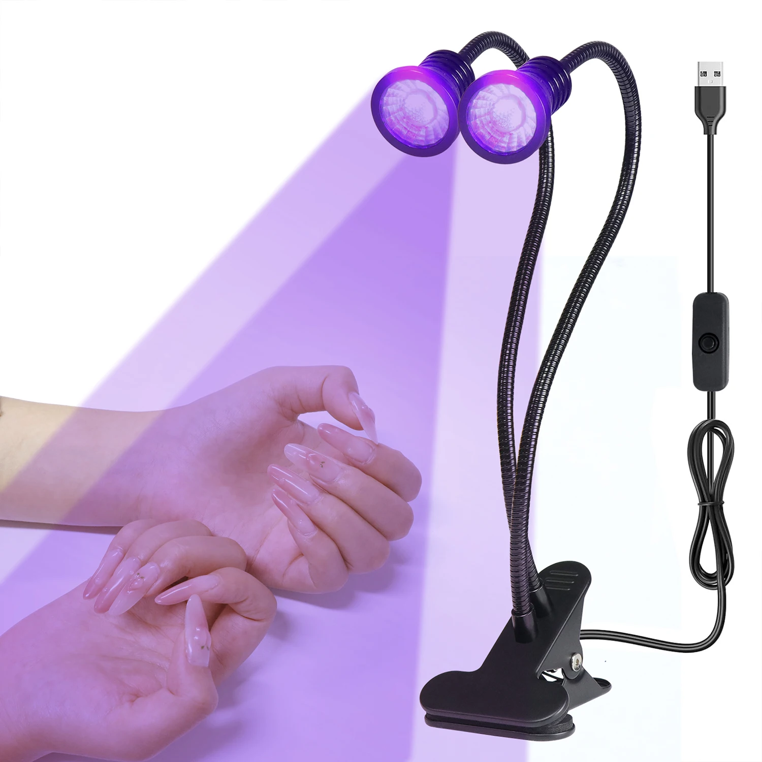 Mini suszarka do paznokci USB UV/LED Light do paznokci żelowych Regulowana składana lampa do paznokci Wygodna szybkoschnąca suszarka do paznokci Narzędzie do manicure