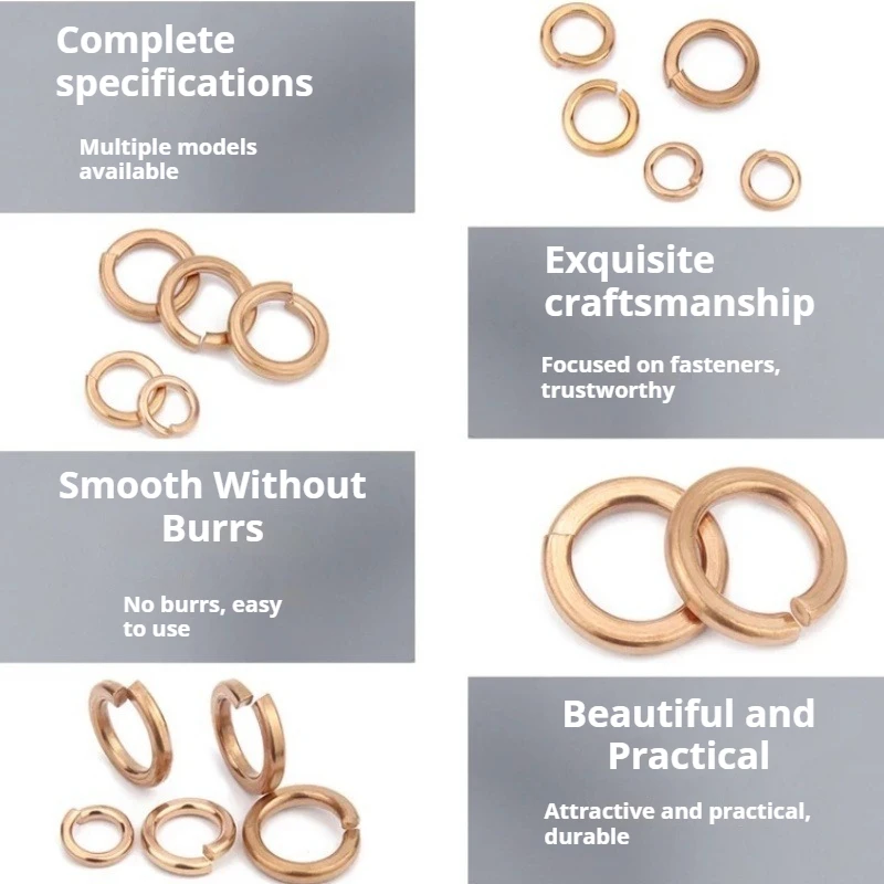 النحاس الربيع غسالة M2 M2.5 M3 M4 M5 M6 M8 M10 M12 - M20 سبليت الربيع غسالة قفل مطاطا طوقا نوع مفتوح رصاصة وسادة