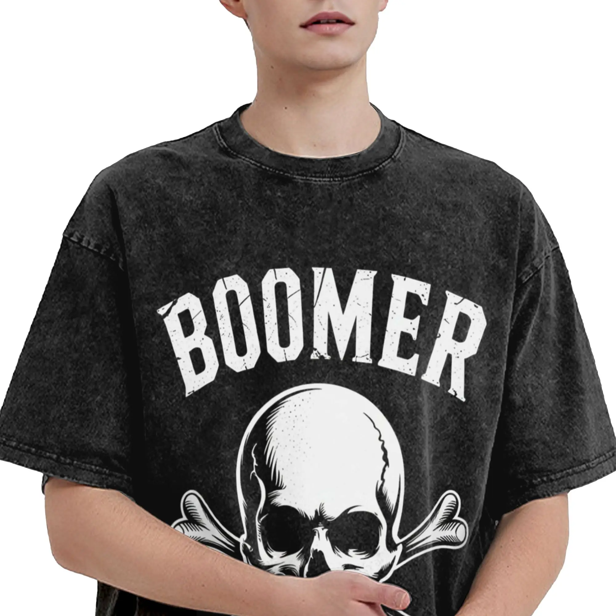 Humorous Boomer Generation Badass Before  T-Shirt for Men Round Neck Pure  Washed T Shirt  Short Sleeve Tees Unique Clothing