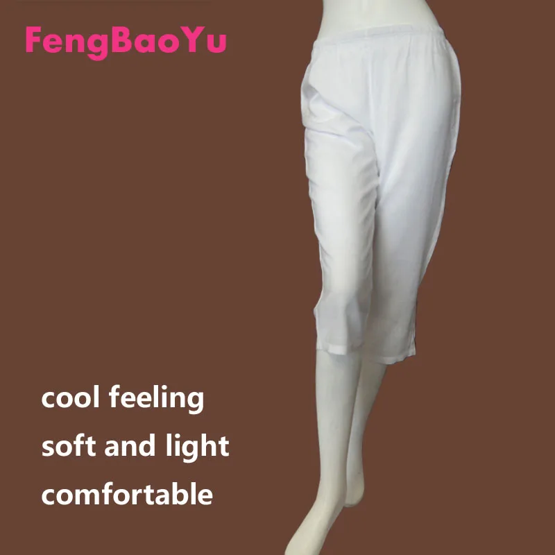 Fengbaoyu Original Cotton Silk Lady Leisure Fitness Seven-cent Pants Summer Pajamas Home Trousers Fresh Breathable Loose Waist