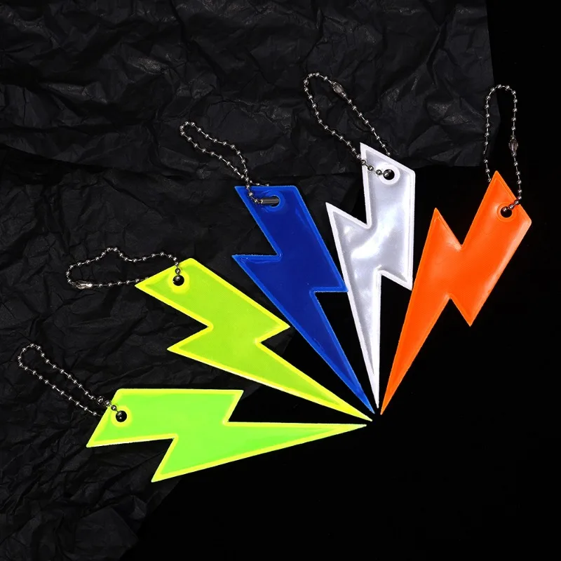 Creative Reflective Lightning Tape Bag Pendant Colorful Streamer Safety Reflector Reflective Keychain Traffic Safety Accessories