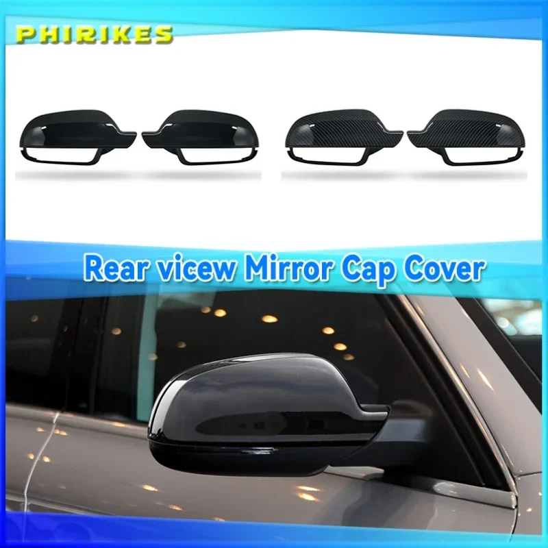 

2Pcs Carbon fiber style Rearview Mirror Shells Cover Protection Cap Car Styling Shell Side Mirror Shell Covers For A3 A4 A5 B8.5