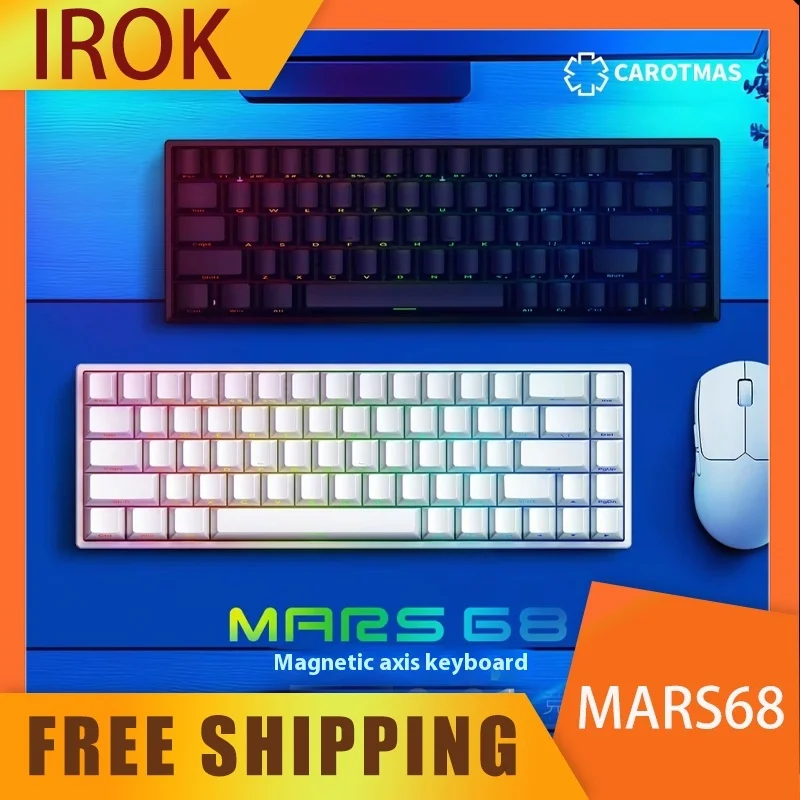 Irok Mars68 pro Keyboard Magnetic Switch 8k Wired/2.4G Wireless E-Sports Gaming Mechanical Keyboard Customized Pc Accessories