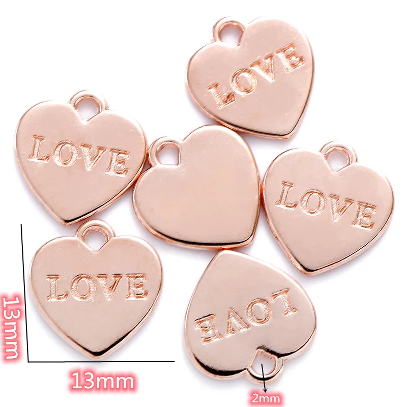 25pcs 5 colors love Heart-shaped Zinc alloy Charms  Pendant  Jewelry Making Handmade Crafts diy Necklace and Bracelet Supplies