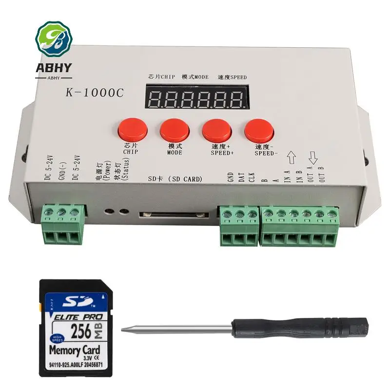 

Контроллер ABHY-K-1000C K1000C WS2812B WS2811 APA102 T1000S WS2813 Контроллер программы LED 2048 пикселей DC5-24V