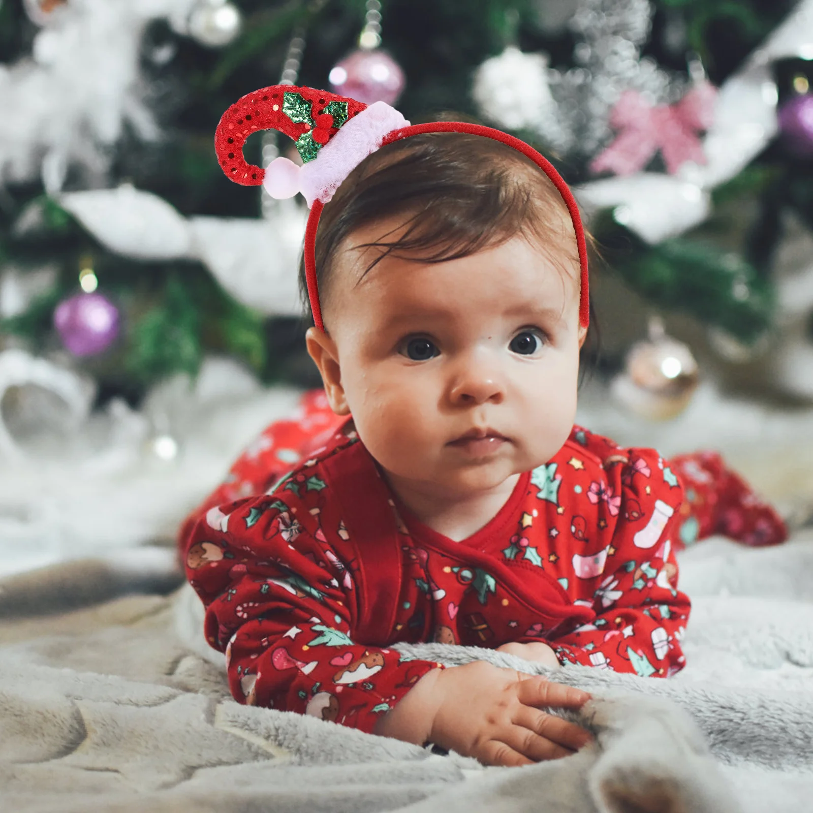 

Набор из 5 штук: остроконечные шапочки-повязки на голову, рождественские повязки на волосы Санты, праздничные обручи для волос, аксессуары для волос на Рождество