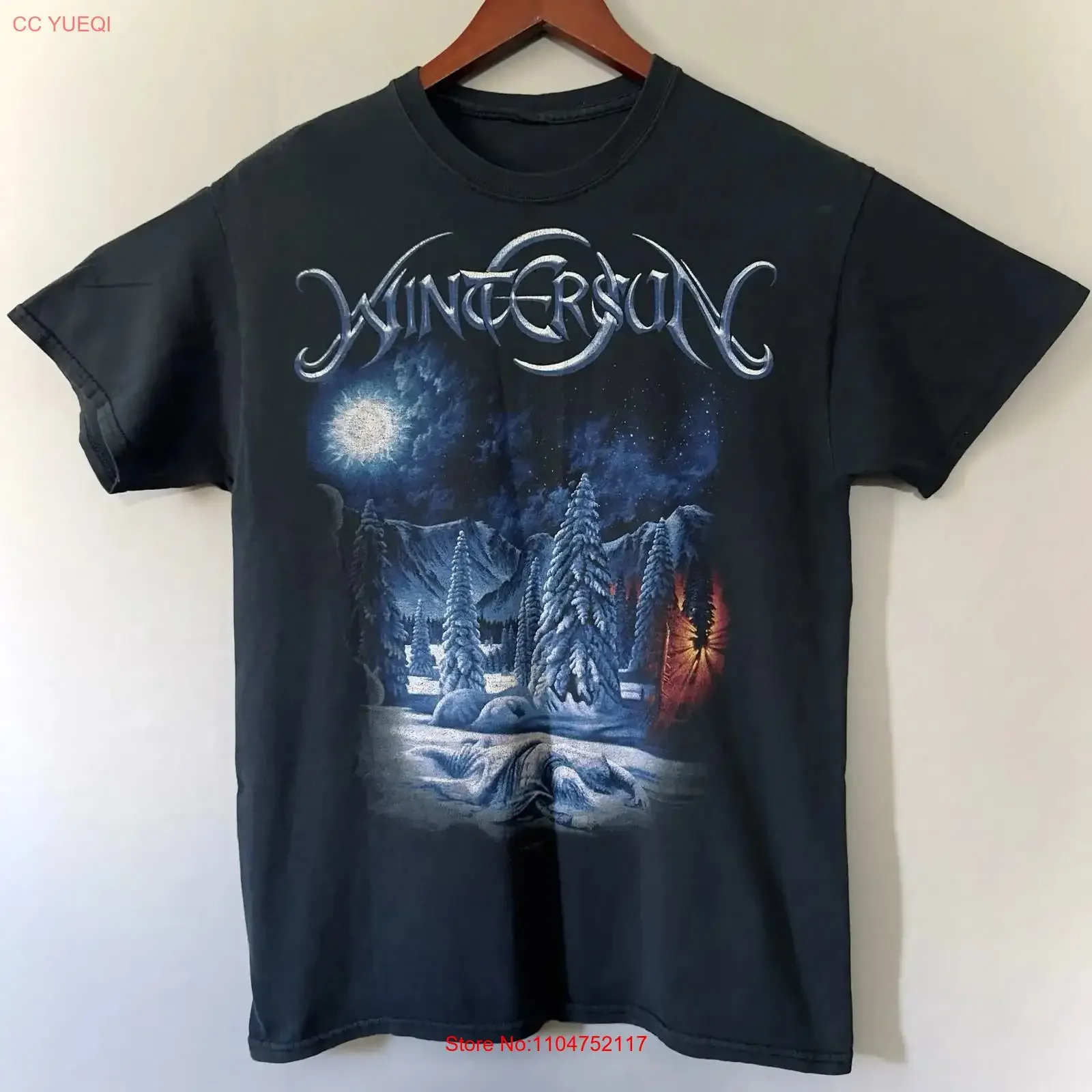Футболка Wintersun 2004 Debut Album, винтажная, с принтом Melodic Metal F B, редкая, размер M, винтажная, с эффектом потертости, унисекс, повседневная, дизайнерская одежда, мягкая
