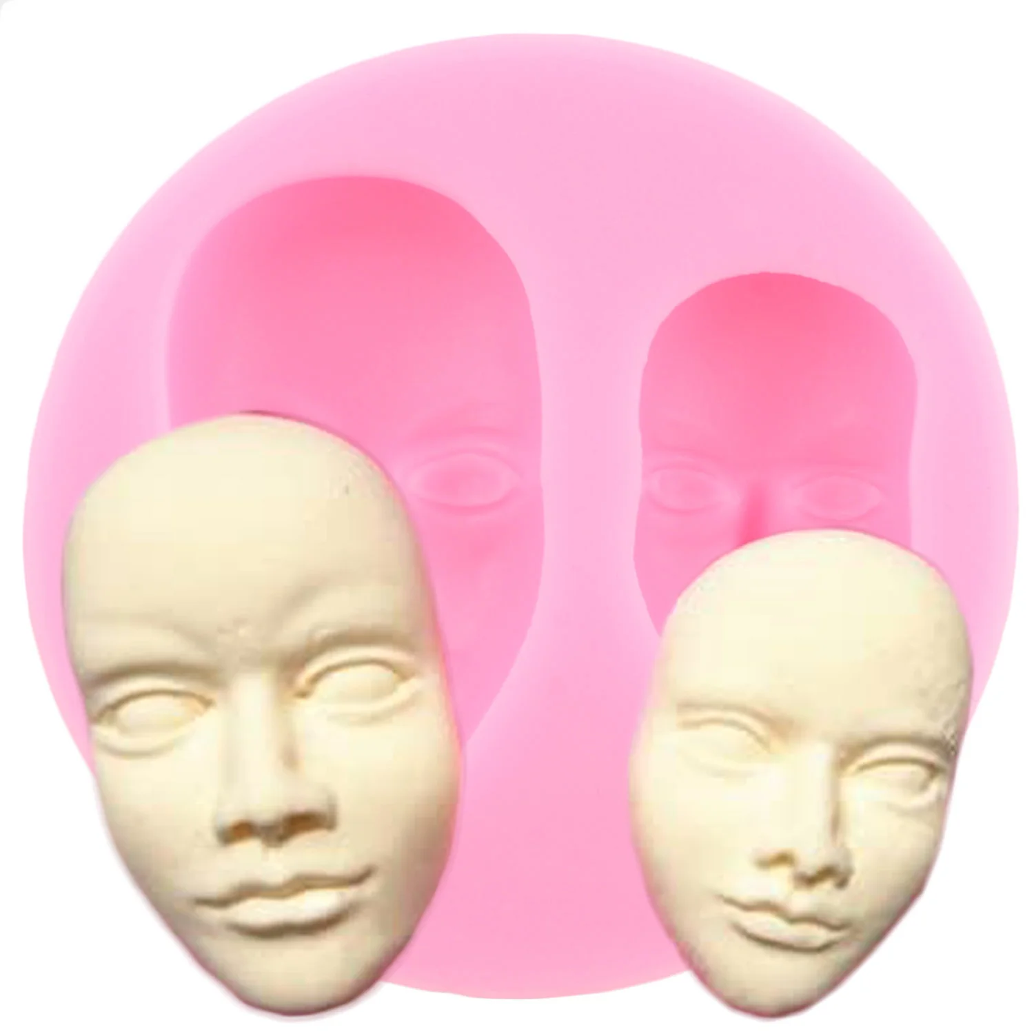 Doll Hair Silicone Mold Human Face Fondant Mold Cake Decorating Tools Cupcake Topper Polymer Clay Candy Chocolate Gumpaste Mould