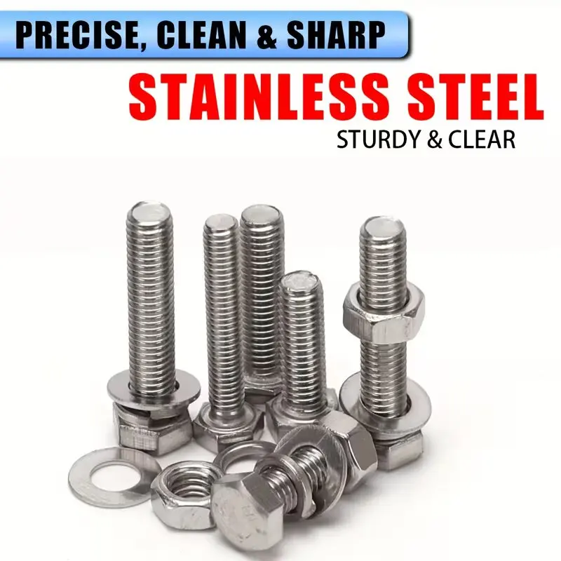 800pcs Set External Hex Screws Bolts Nuts Washers Spring Washers M3 M4 M5 M6 Sizes Metric Tapered Screw Thread Tools Kit