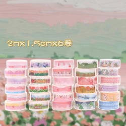 Washi Tape 6 Roll/Set Lacework Masking Tape Cute Cloud Rabbit Washitape Decoration Sticker Cinta Adhesive Diy Naklejki Scrapbook