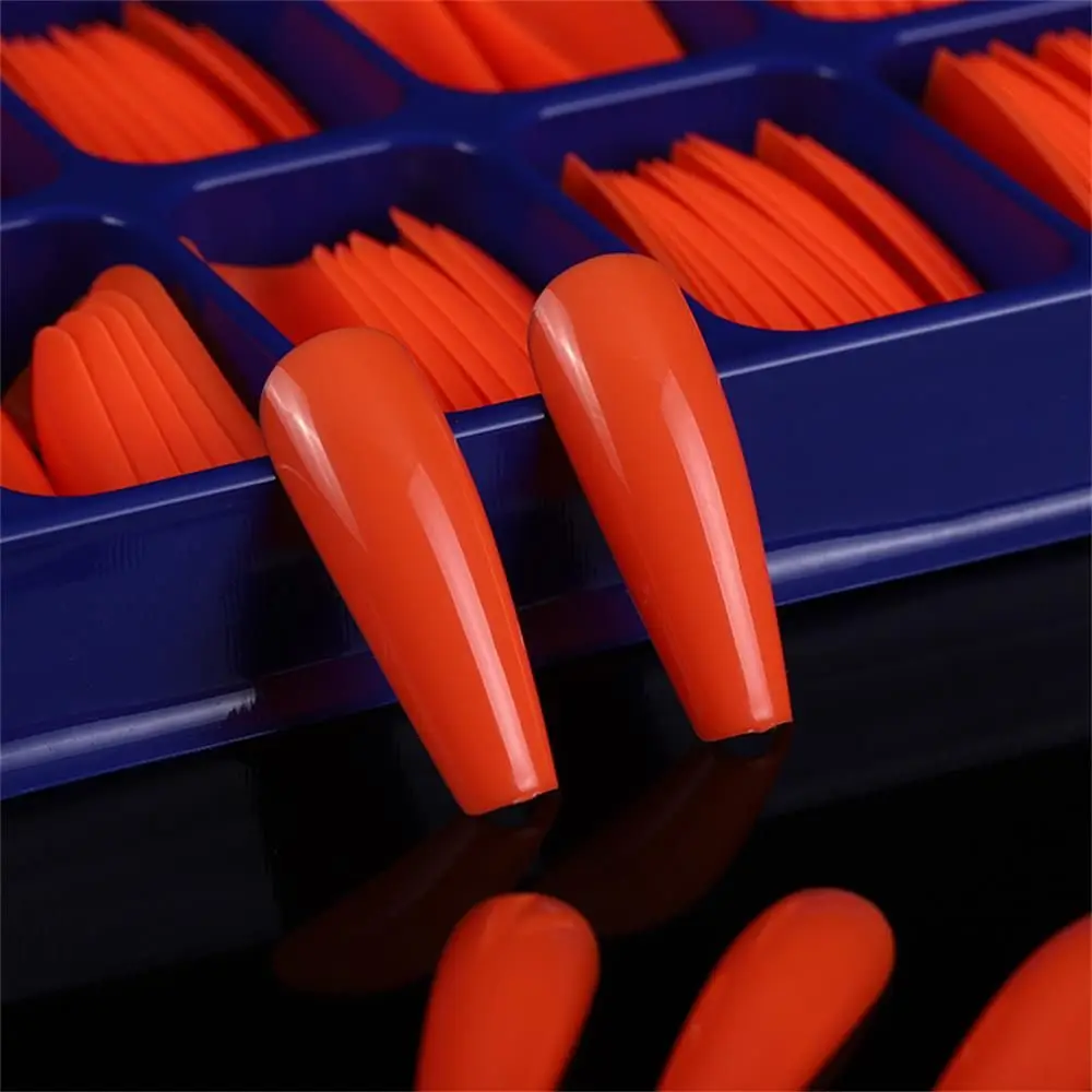 100Pcs/Set Ballerina UV Gel Acrylic False Nail Tips Coffin Fake Nails Full Cover Manicure