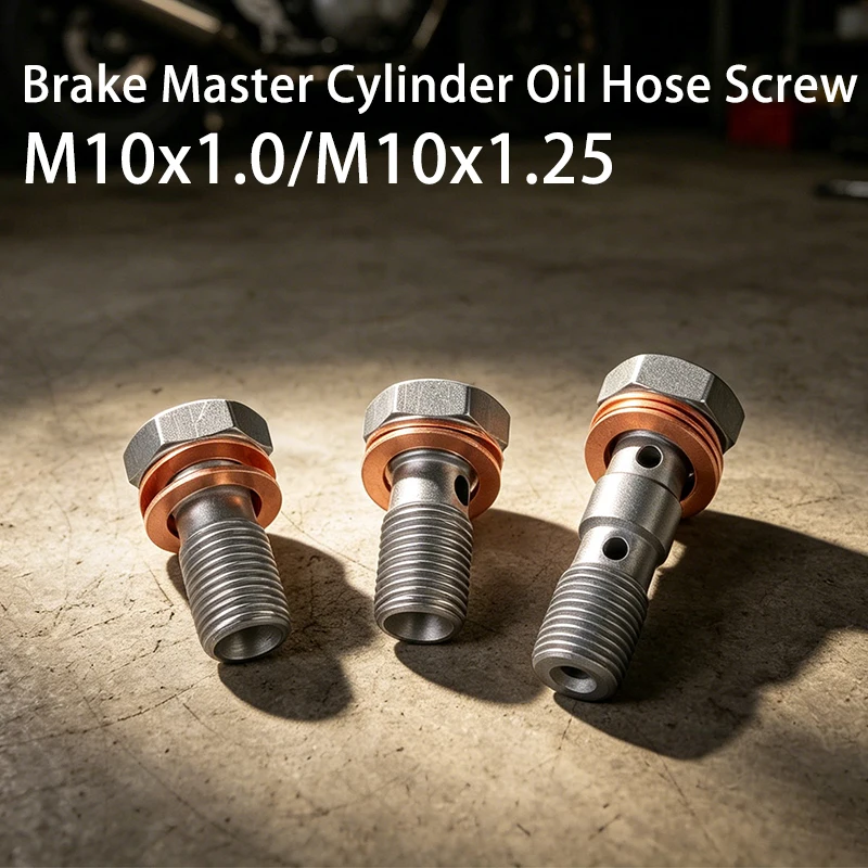 3pcs M10 Motorcycle Universal Stainless Banjo Bolts Brake Master Cylinder Screw Brake Hose Caliper Bolt Hydraulic Clutch Screws