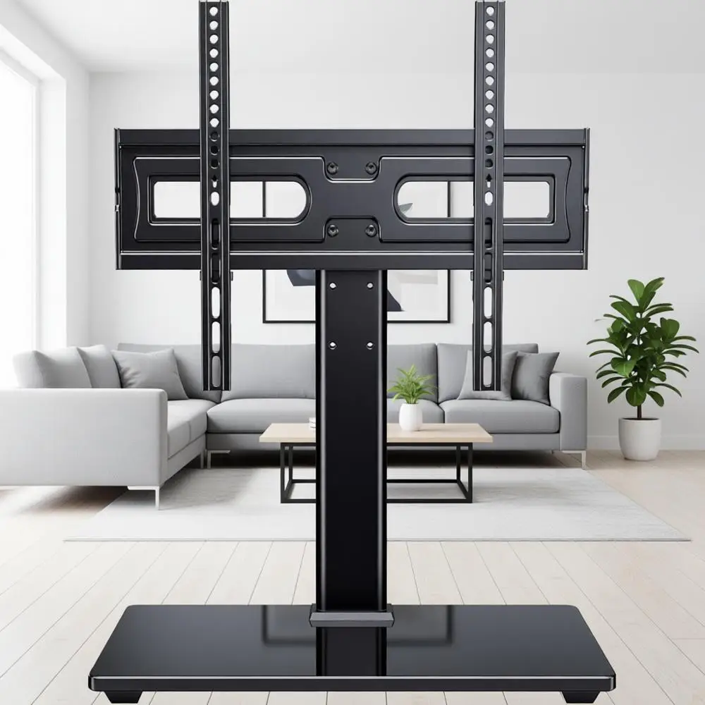 

Поворотная подставка для телевизора — настольная подставка для телевизоров с диагональю 32-65 дюймов — регулируемая по высоте основа с закаленным стеклом, VESA 400x400 мм, до 88 фунтов (40 кг)