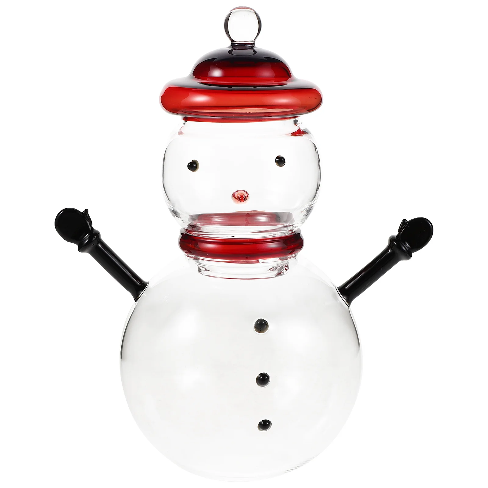 

Snowman Candy Jar Glass Lid Decorative Container Christmas Candy Holder Sugar Storage Bowl Party Home Snowman Glass Jar