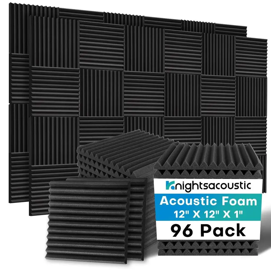 

96 Pack Sound Proof Foam Panels for Walls, 1 X 12 X 12 Inches Acoustic Foam Panels, High Density Acoustic Panels Sound Absorbing
