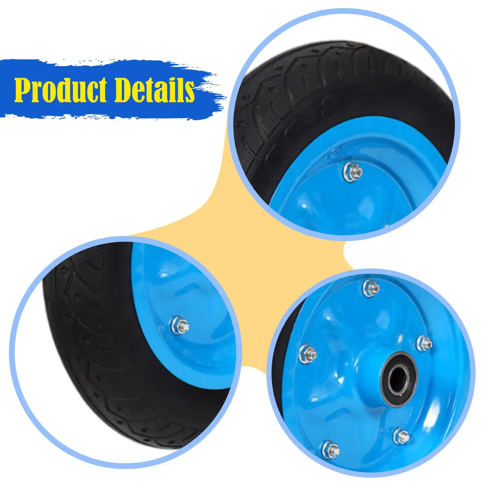 

Hand Truck Wheel Solid Tyre Heavy Duty Replaces Part Grill Wheel for Edger Hand Cart Wagon Garden Cart Accessories