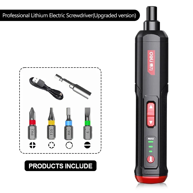 Electric Screwdriver 3-Speed Large Torque Cordless 2000mAh Battery Drill 4V Power Tools Set Household Maintenance Repair ﻿