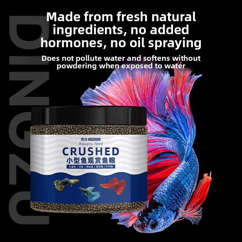

DINGZU Micro Pellet Fish Food for Guppies&Bettas-Tropical Fish Diet with Color Enhancers-Small Granules for Tetras&Livebearers
