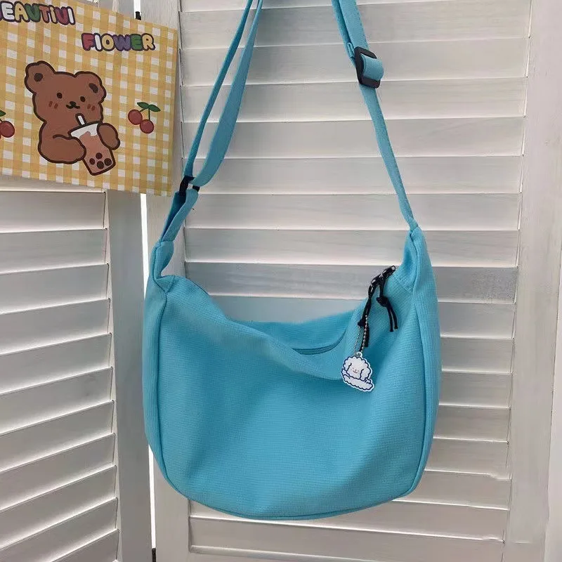 Bolso de hombro sólido Harajuku para mujer, bolsos multifunción simples que combinan con todo, bolsos cruzados de gran capacidad, monedero para