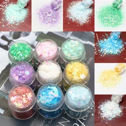 10ML/can Holographic Powder Nail Glitter Nail Art Sequins Mixed Glitter Sequin Crystal Mud Material Nail Art Decoration Crafts