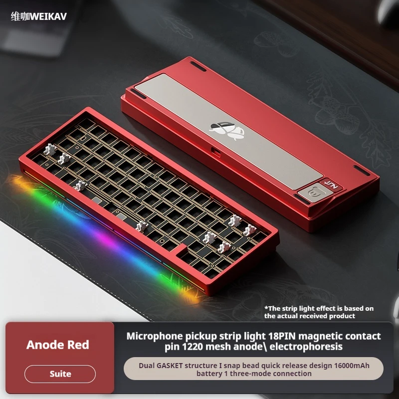 Weikav NUT65 Aluminium mechanische toetsenbordkit Tri-Mode toetsenbordkits Dubbele pakking ARGB-licht 6000 mAh FR4 E-sportaccessoires