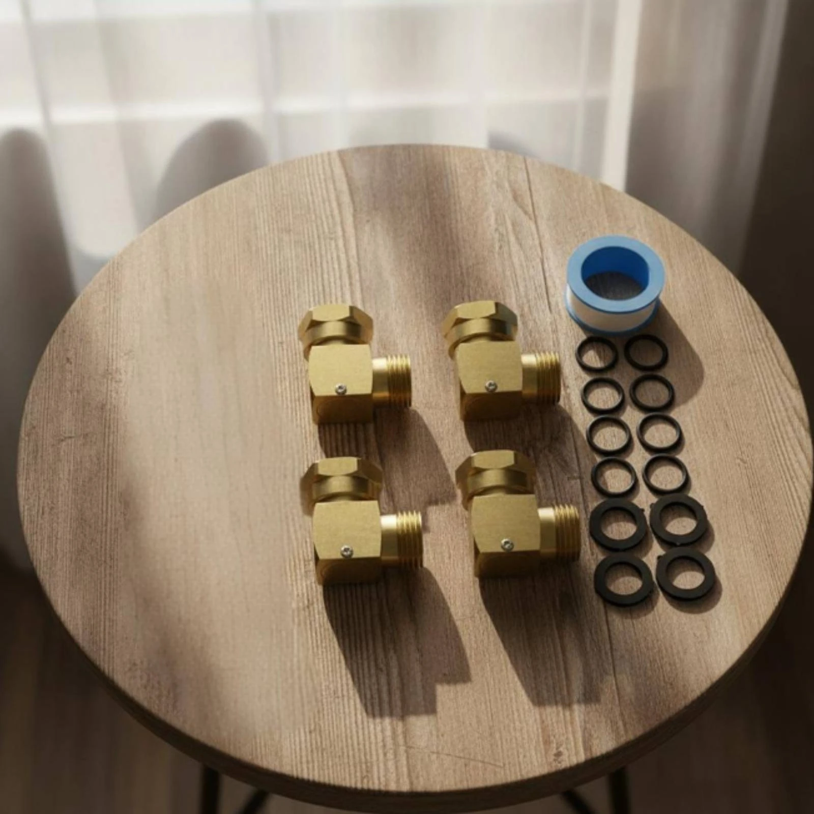4 Pieces Right Angle Brass Fitting 90 Degree Hose Elbow Connector Hose Elbow Threaded Right Angle Connector Corrosion Resistant
