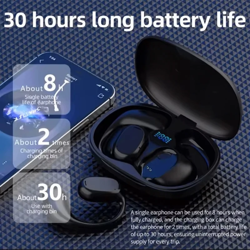 

MZYMI GT280 Wireless Bluetooth Earbuds Noise Canceling Headset LED Display Stereo Headphones With Ear Hooks Waterproof Earphone