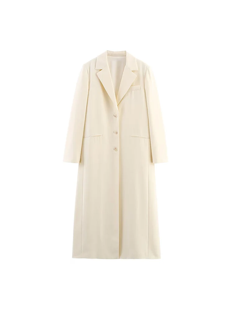 

European and American style autumn new fashion trend women's loose casual temperament simple mid-length coat jacket