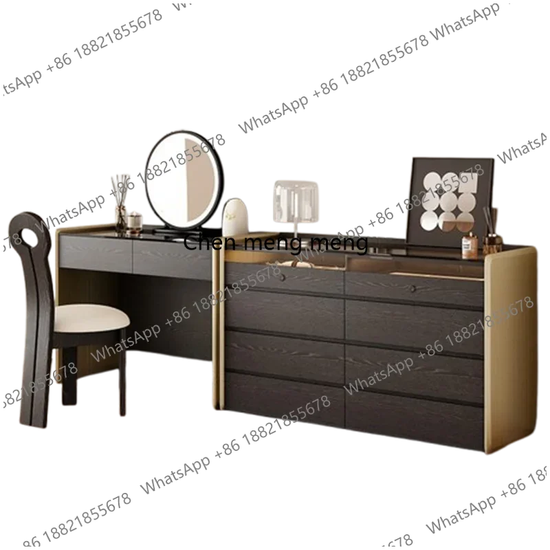 

Drawer Nordic Vanity Tables Stool Luxury Makeup Wood Mirror Vanity Tables Girl Lights Modern Schmink Tisch Home Furniture