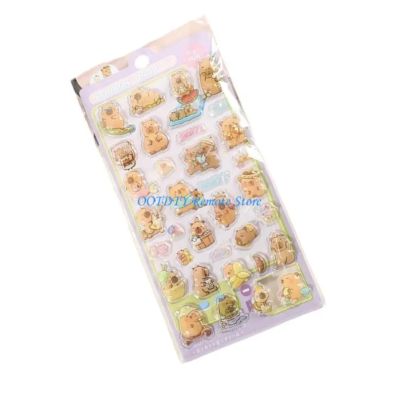 Embossed Animal Sticker Cartoon PVC Resin Sticker For Scrapbooking Notebook