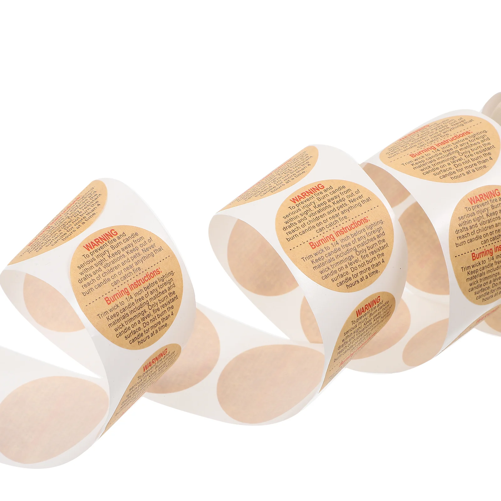 Snuffer Warning Sticker Round Stickers Wax Melt Safety Clear Thermal Labels