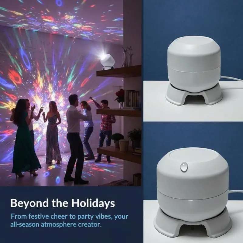 360 Rotating LED Ocean Wave Projector Light USB Powered Ambient Night Lamp For Gaming Living Room Home Decor Lighting Supply