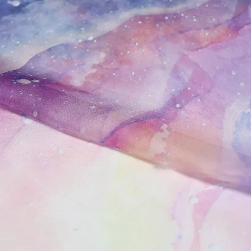 Tela de gasa con gradiente de cielo estrellado, disfraces de sueño estrellado DIY, artesanía de costura de vestido, Material hecho a mano Hanfu de