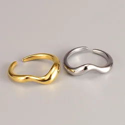 New Classic Stainless Steel Wave Ring for Girl Women Non Tarnish Waterproof Jewelry Party Gifts