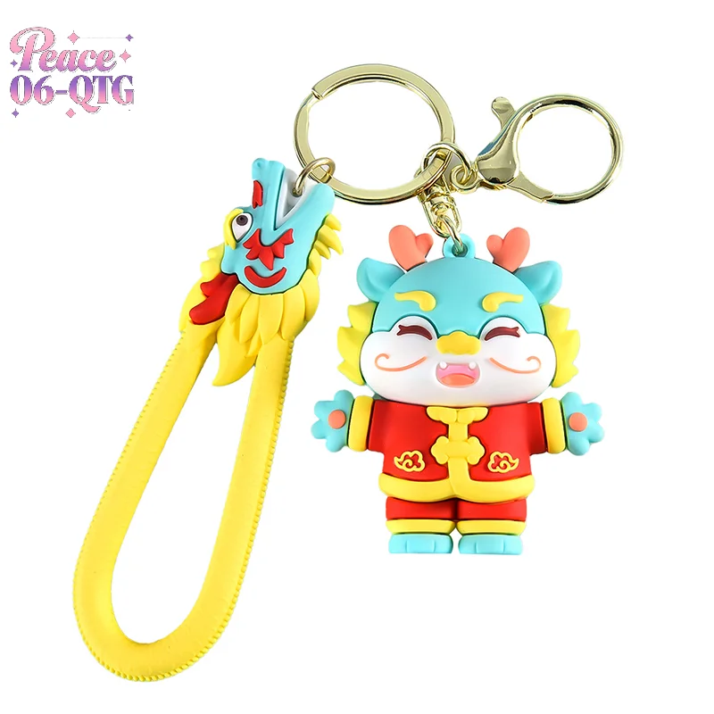 Nouveau mignon Dragon porte-clés nouvel an chinois bonne chance pendentif à breloque avec gland pour sac sac à main voiture porte-clés décor de fête