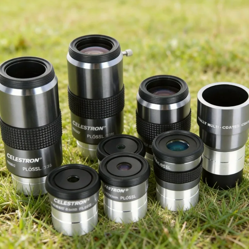 Juego de Oculares Metálicos Celestron Omni con Recubrimiento Múltiple Completo de 4mm, 6mm, 9mm, 12mm, 15mm, 32mm, 40mm con Lente Barlow 2x para Telescopio Astronómico