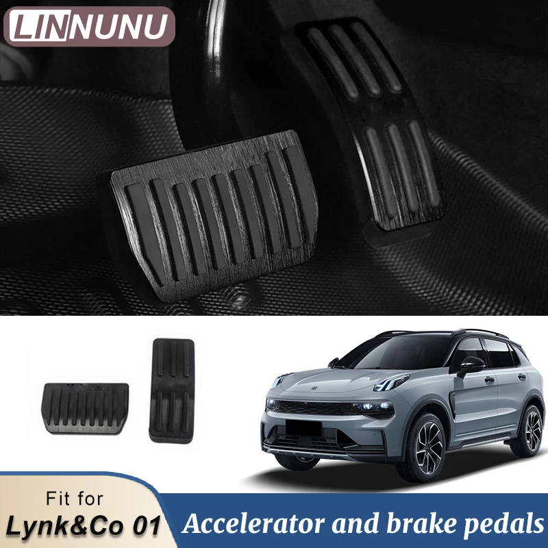 LINNUNU Auto Pedals Cover Aluminum alloy Foot Pedal fit for Lynk&Co 01 2022 Car Gas Accelerator Fuel Brake Pedal Pad Accessories