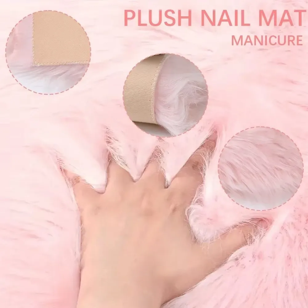 

Мягкий меховой коврик для дизайна ногтей, подставка для рук, складная ткань для дисплея в прямом эфире, реквизит для фотосъемки