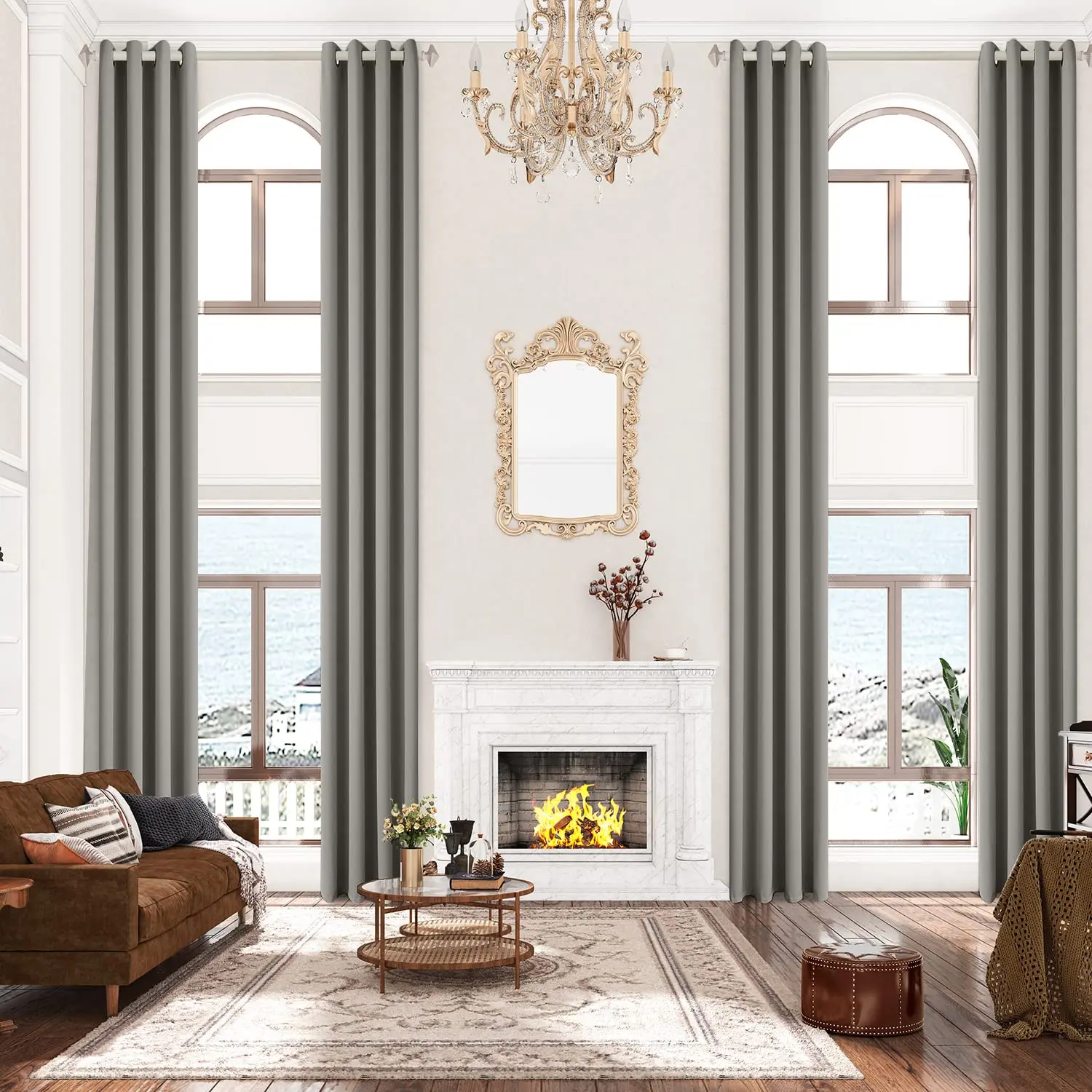 

450cm Height Custom Made Extra Long 80% Blackout 400CM High Ceiling Windows 350CM Lenght Curtains Living Room Bedroom