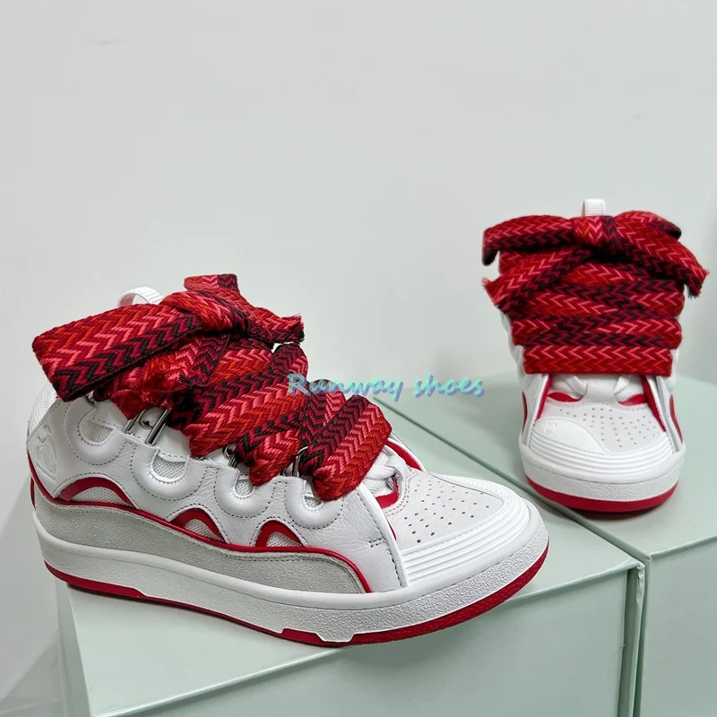 أحذية منصة الترفيه الأبيض أربطة الحذاء واسعة تزيين المرأة 43 ياردة المضادة للانزلاق أحذية تدريب الألمانية أحذية رجالية مسطحة #2