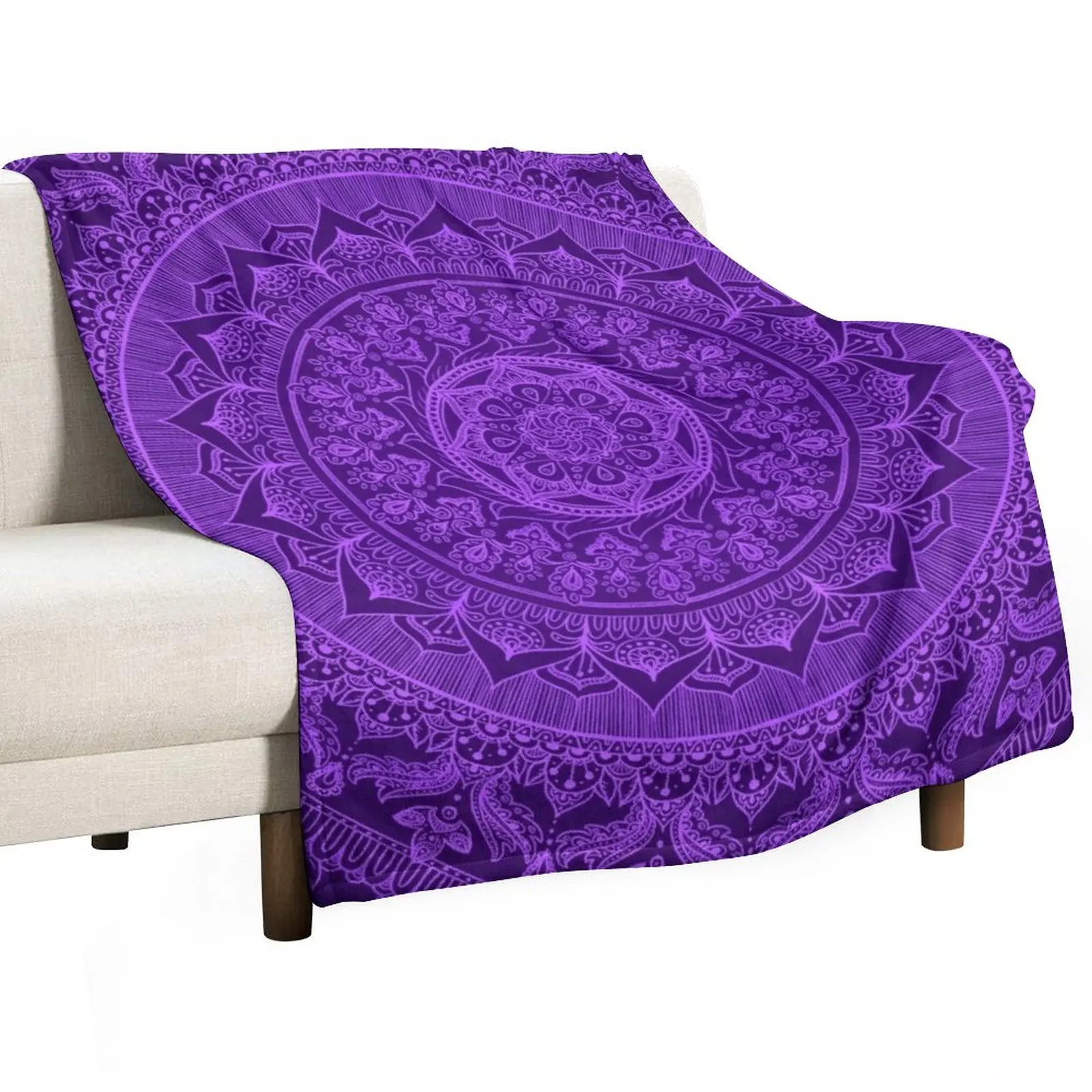 Mandala Divine Purple Throw Blanket Loose Sleeping Bag Plaid Blankets