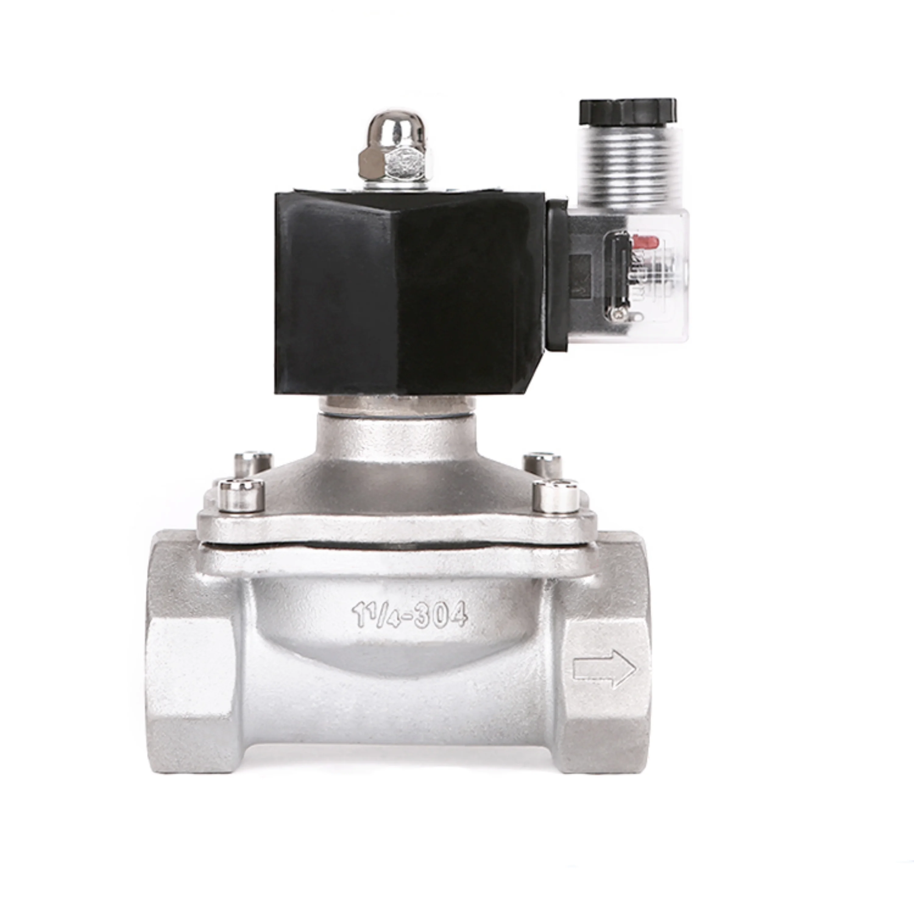 2'' Normally Closed Stainless Steel Solenoid Valve 220V 12V 24V Direct Acting Solenoid Valve With LED Light