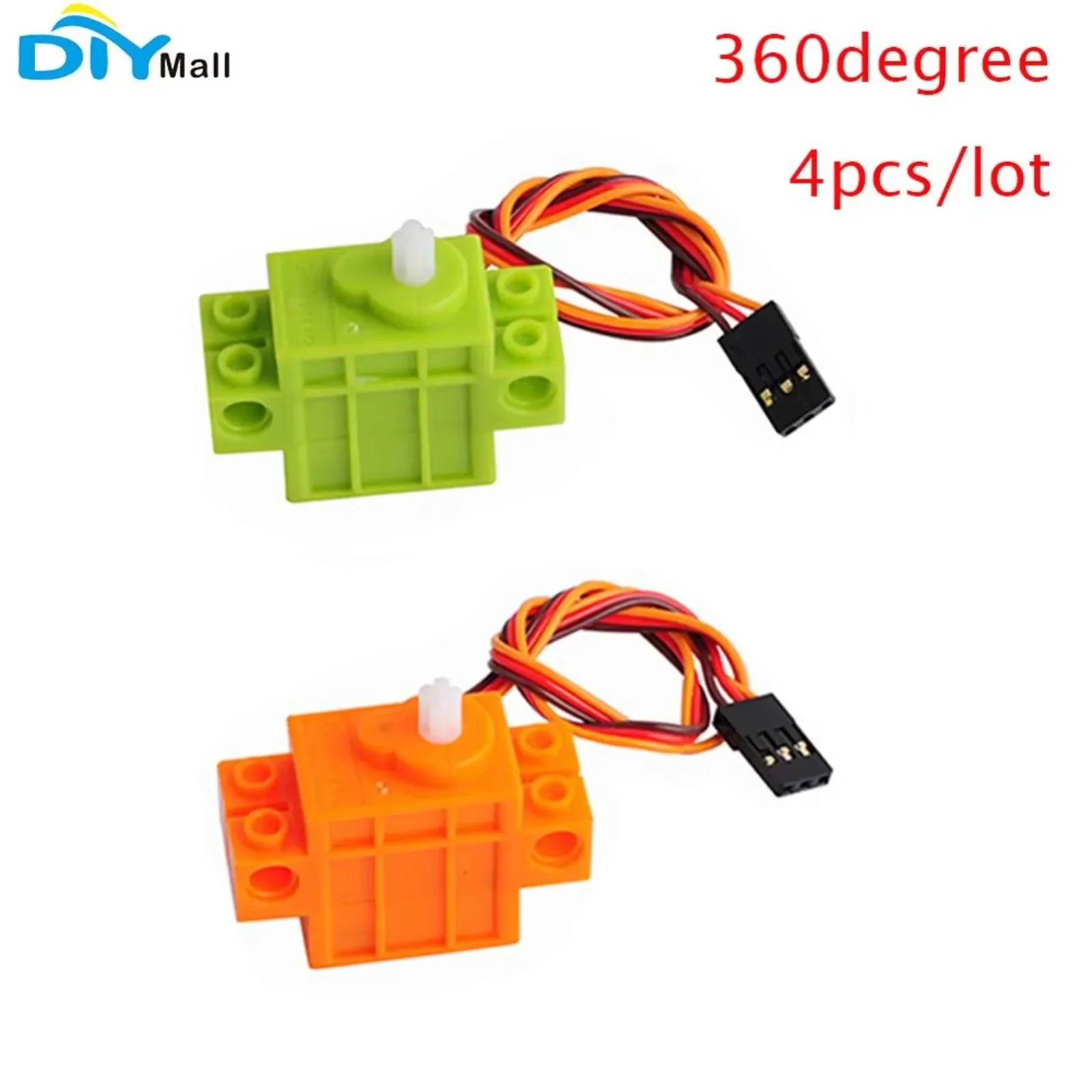 4pcs Geekservo 360 Degree Continuous Rotation Geek Servo Compatible with Legoeds Building Blocks Micro:bit Robot Smart Car