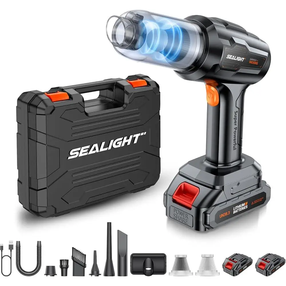 Portable Cordless Car Vacuum 21000Pa High Power Handheld Vacuum Cleaner Long Battery Life 4 in 1 Accessories Compact Design