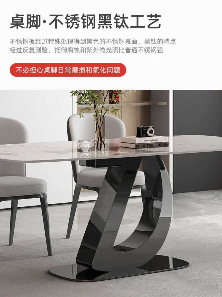 Design sensitive rock plate table light extravagant high-end table stainless steel black titanium