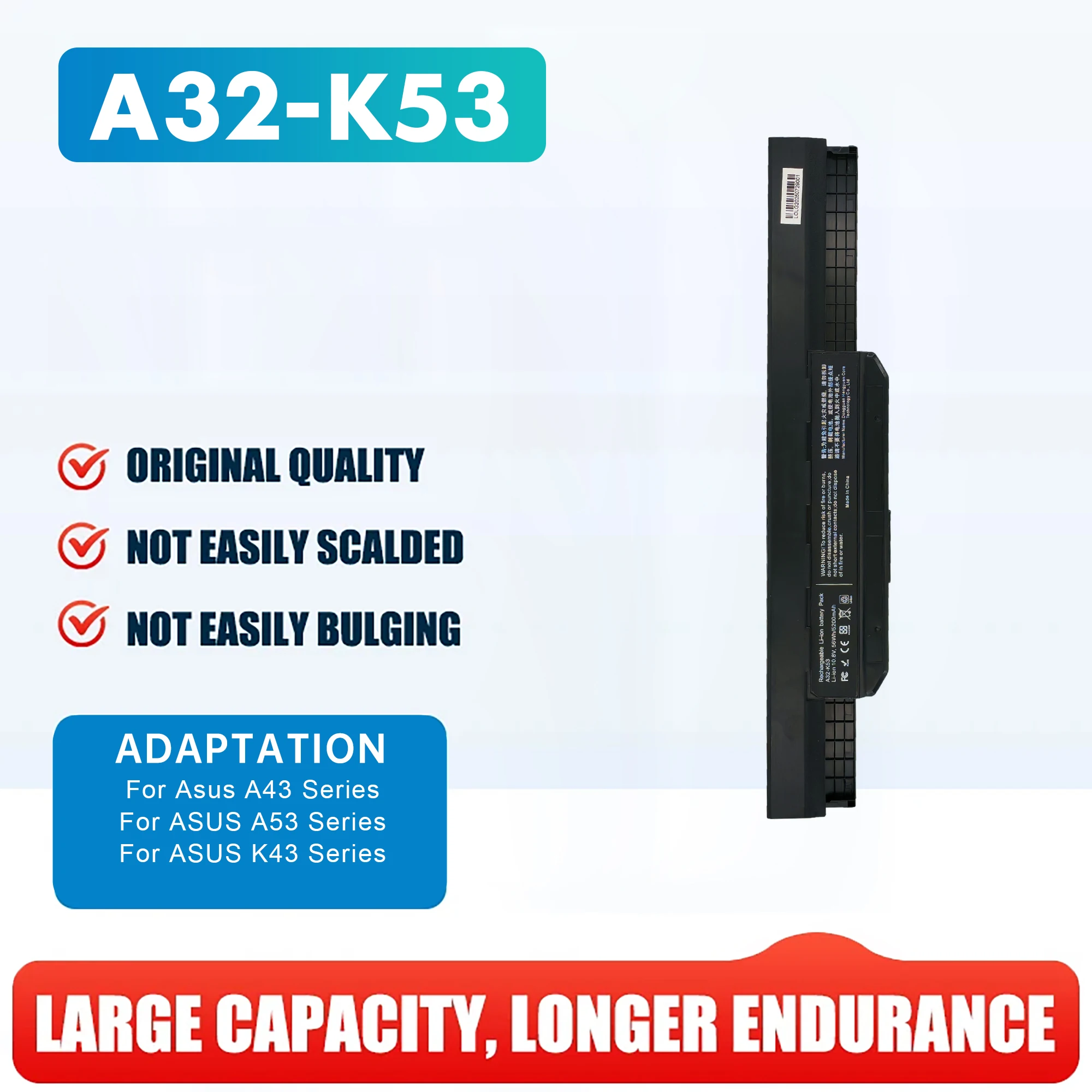 New A32-K53 A41-K53 Battery for ASUS K53 K53E X54C X53S X53 K53S X53E K43E K43S K43U X43S X43SJ X43SV A43S A53 A53S